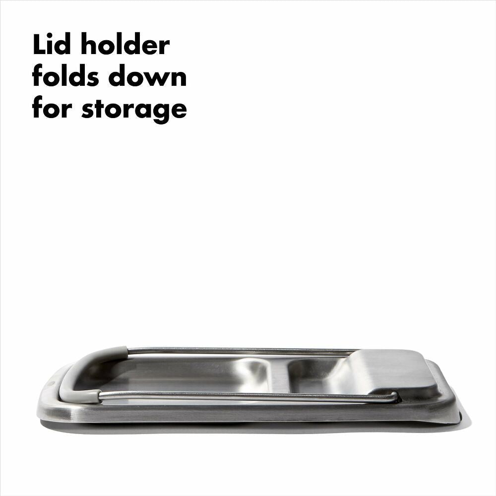 Stainless Steel Spoon Rest with Lid Holder D4