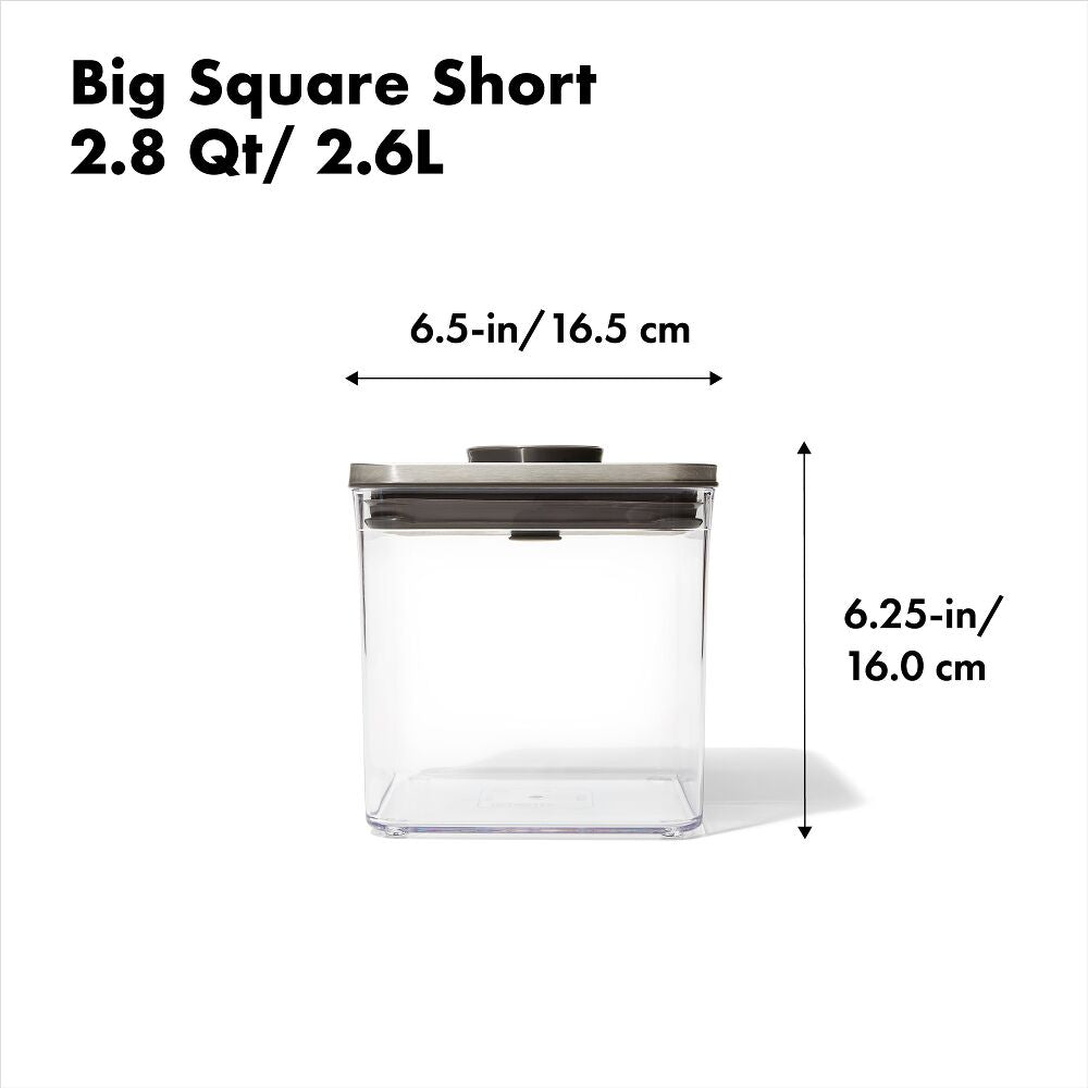 POP Container - Big Square Short (2.8 Qt/2.6 L) X5