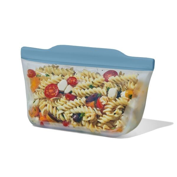 Silicone Reusable Bag Stand-Up Quart (32 oz) - Ocean Blue R6