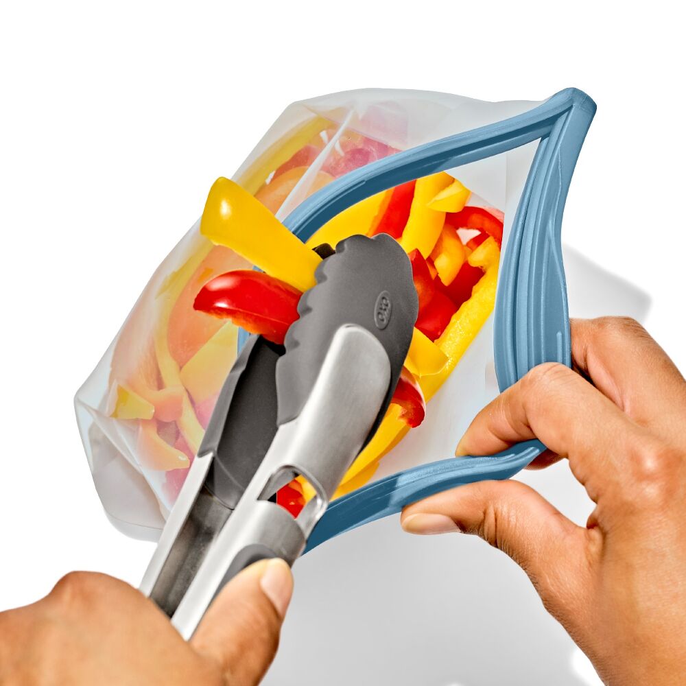 Silicone Reusable Bag Stand-Up Half Gallon (64 oz) - Ocean Blue M9