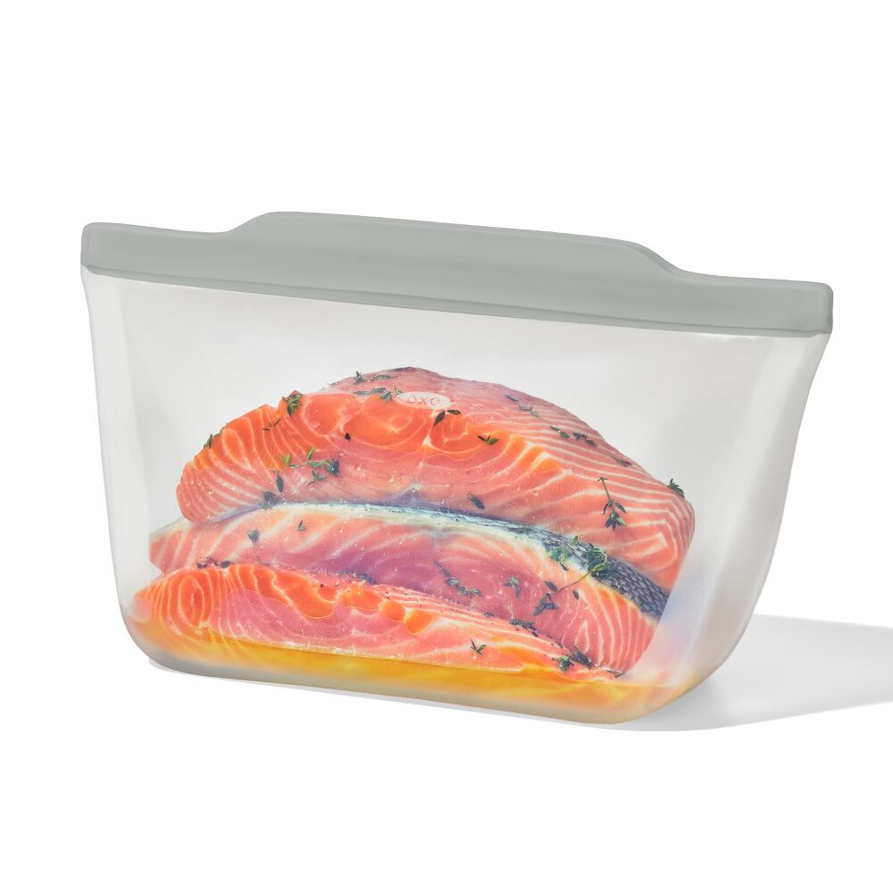 Silicone Reusable Bag Stand-Up Half Gallon (64 oz) - Fog M7