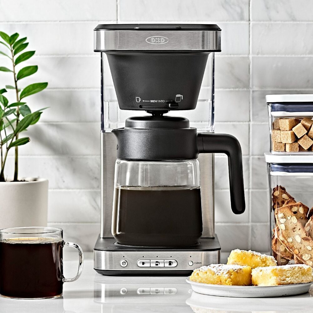8-Cup Coffee Maker with Podless Single-Serve Function and Glass Carafe R2
