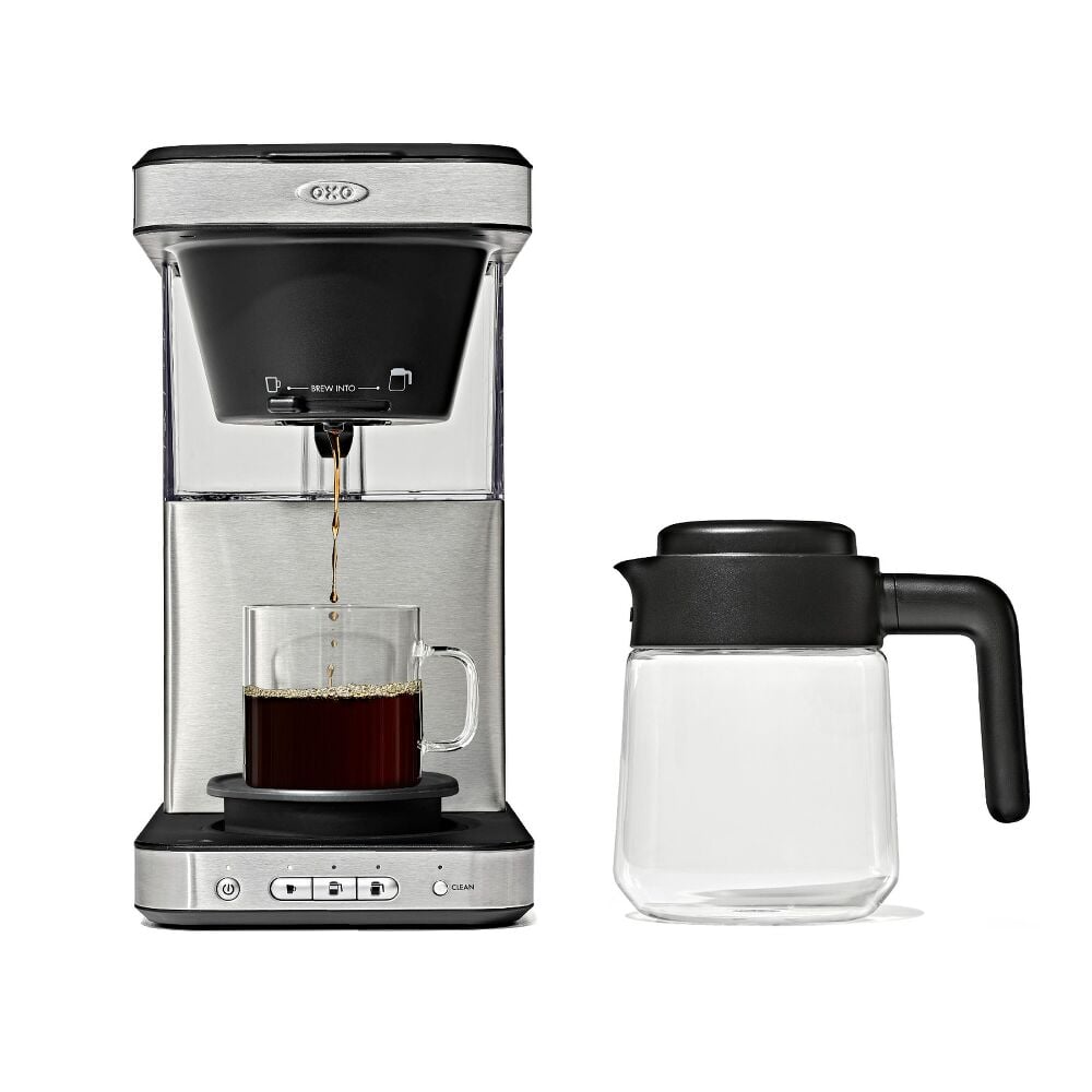 8-Cup Coffee Maker with Podless Single-Serve Function and Glass Carafe R2