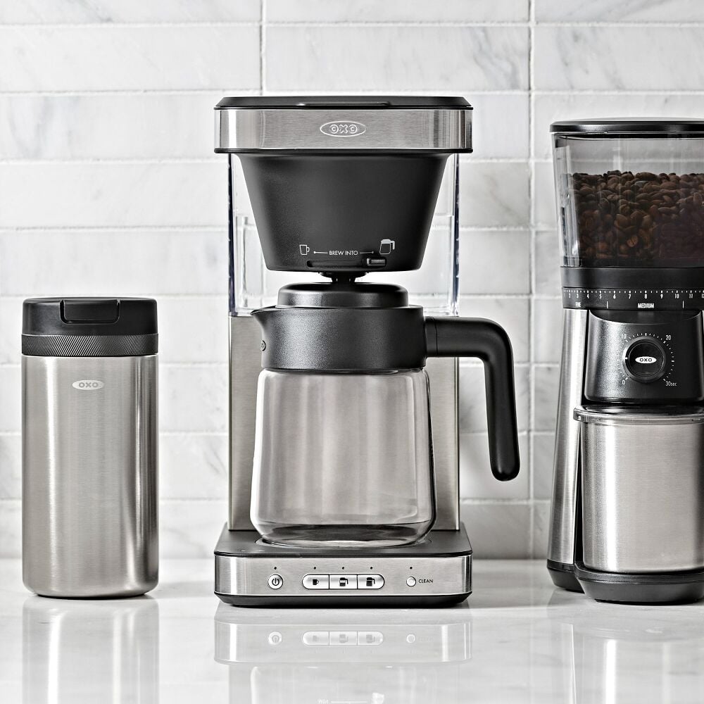 8-Cup Coffee Maker with Podless Single-Serve Function and Glass Carafe R2