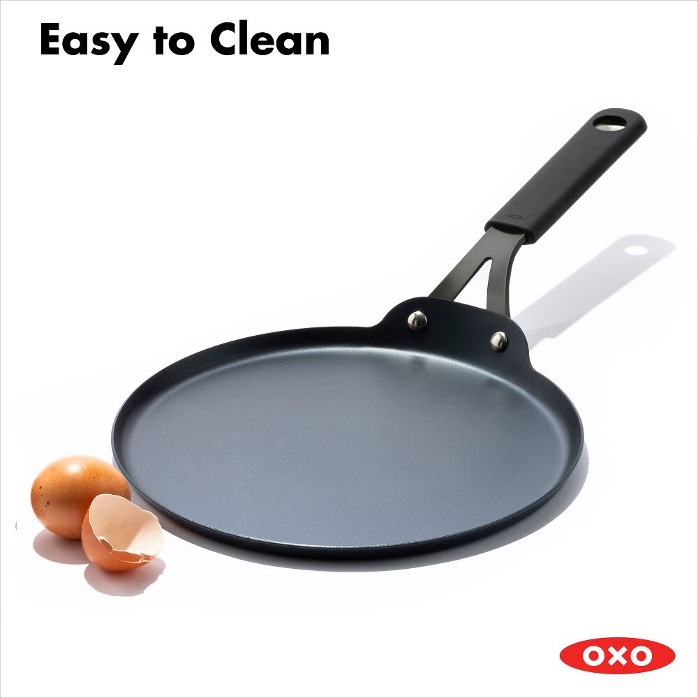 Obsidian Carbon Steel 10-Inch Crêpe Pan with Silicone Sleeve S9