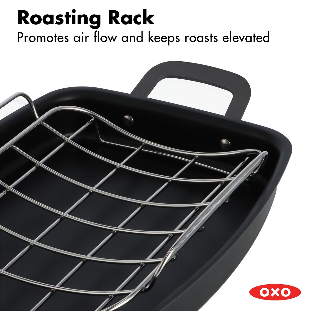 Carbon Steel Obsidian Series Roaster with Rack X4