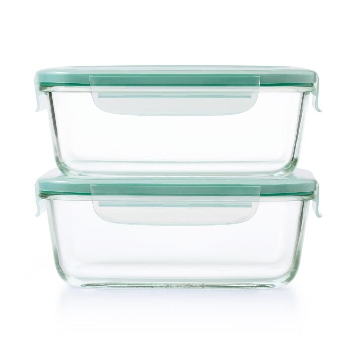 Smart Seal 8 Cup Glass Rectangle Container - Teal A8