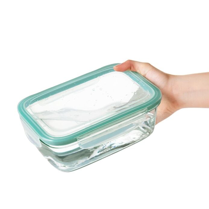 Smart Seal 8 Cup Glass Rectangle Container - Teal A8