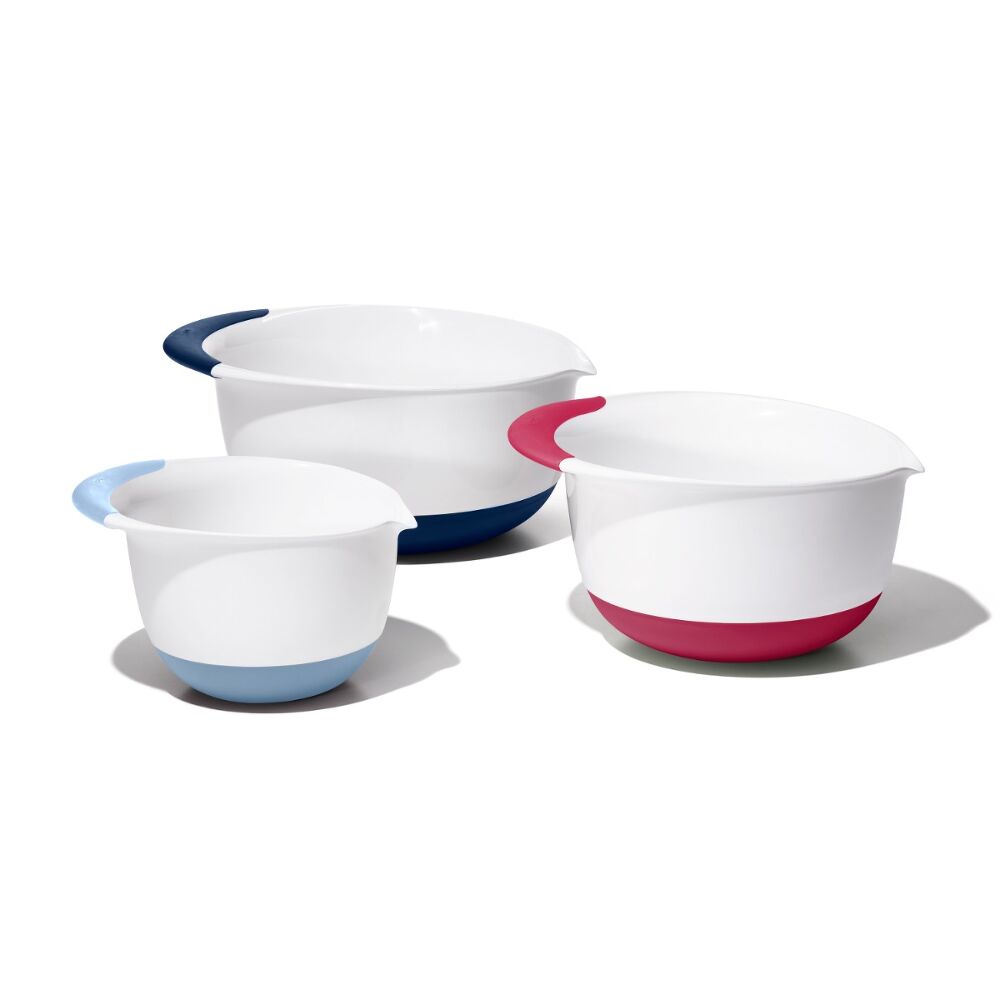 3 Piece Mixing Bowl Set New Colored Handles R3