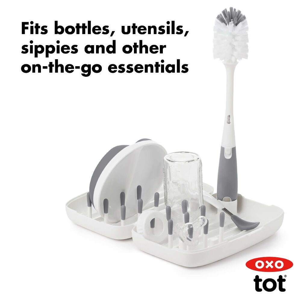 On-the-Go Drying Rack with Bottle Brush E0