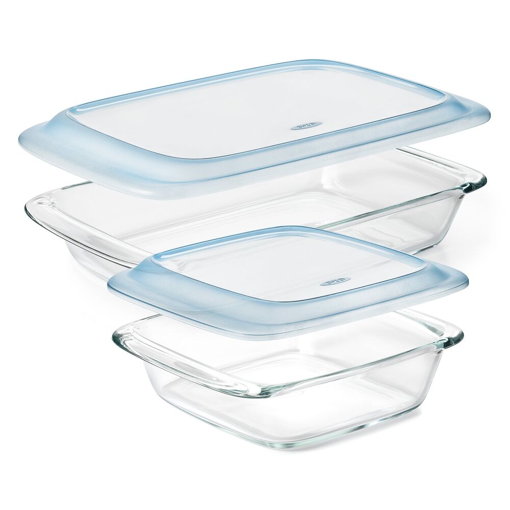 Glass Baking Dish with Lid (2.0 Qt) and Glass Baking Dish with Lid (3.0 Qt) Bundle J6