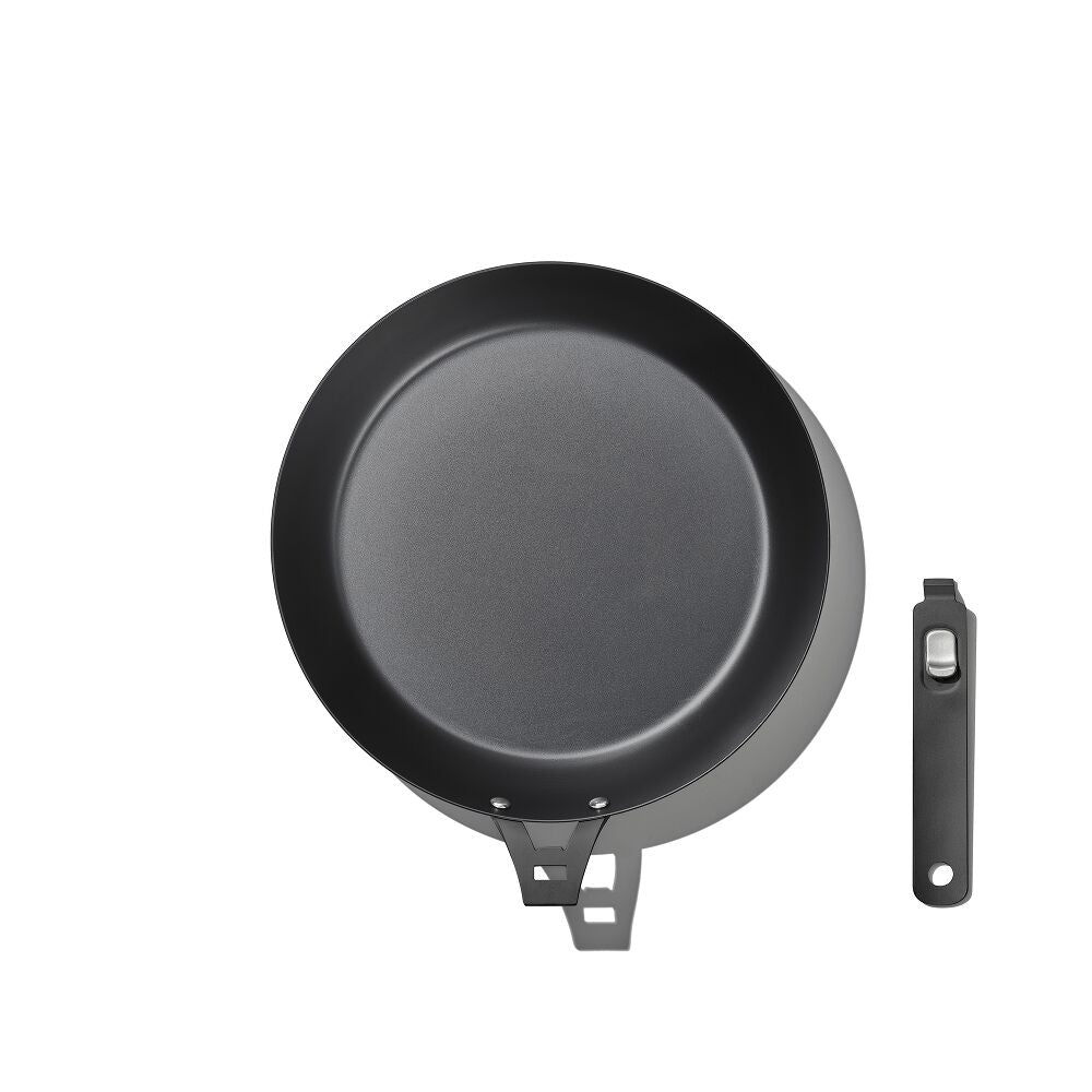 Outdoor 12-inch Carbon Steel Pan with Removable Handle T7