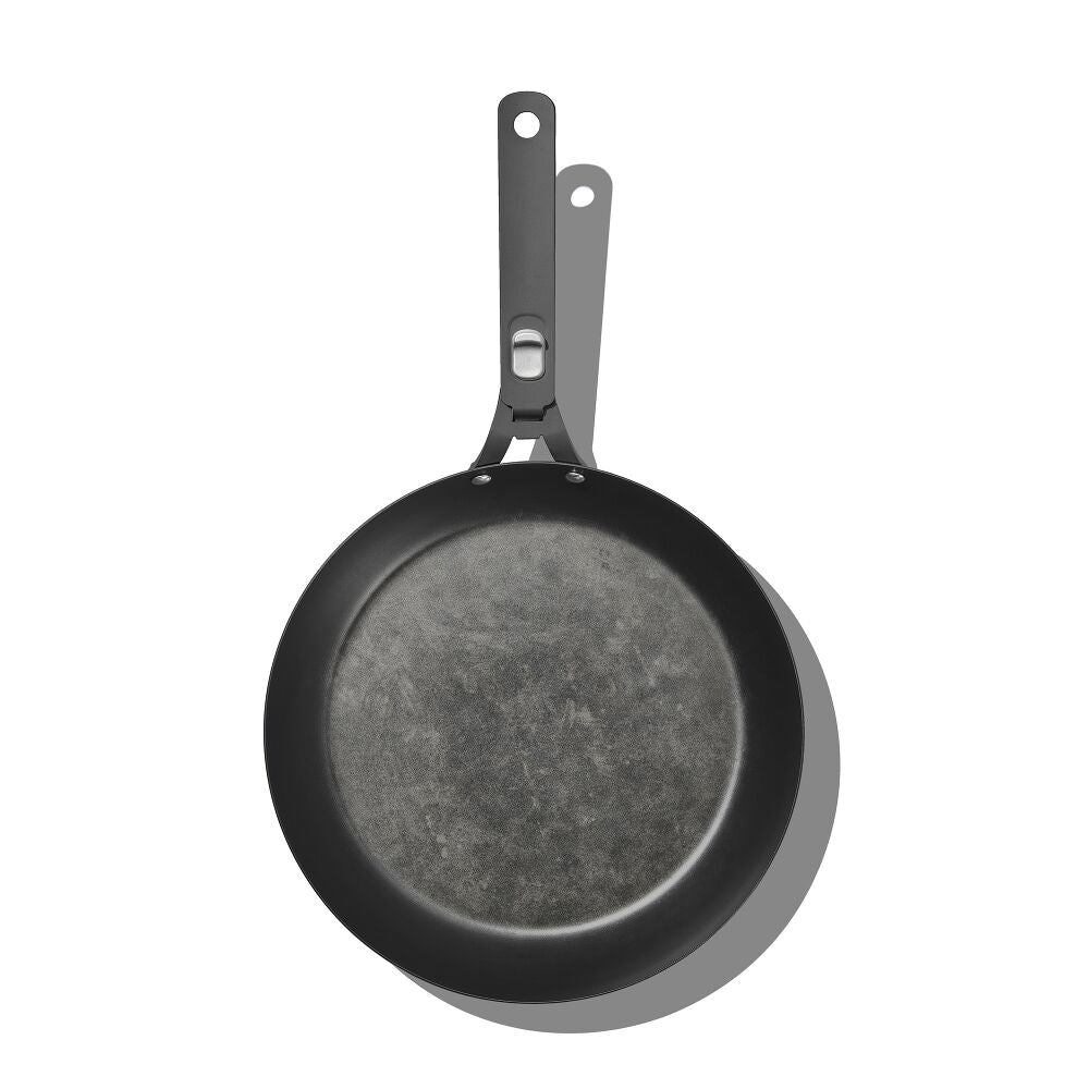 Outdoor 12-inch Carbon Steel Pan with Removable Handle T7