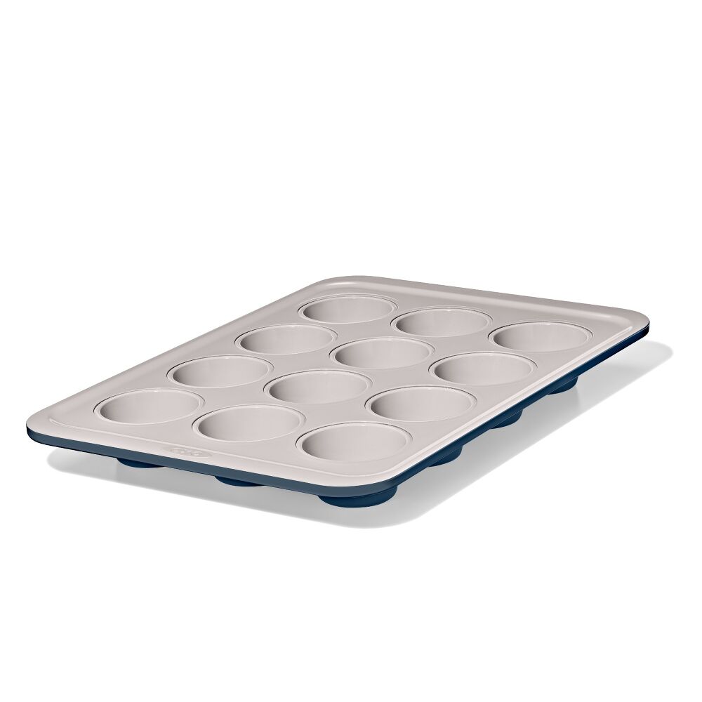 Non-Stick Pro Ceramic Coated Metal Bakeware 12 Cup Muffin Pan H4