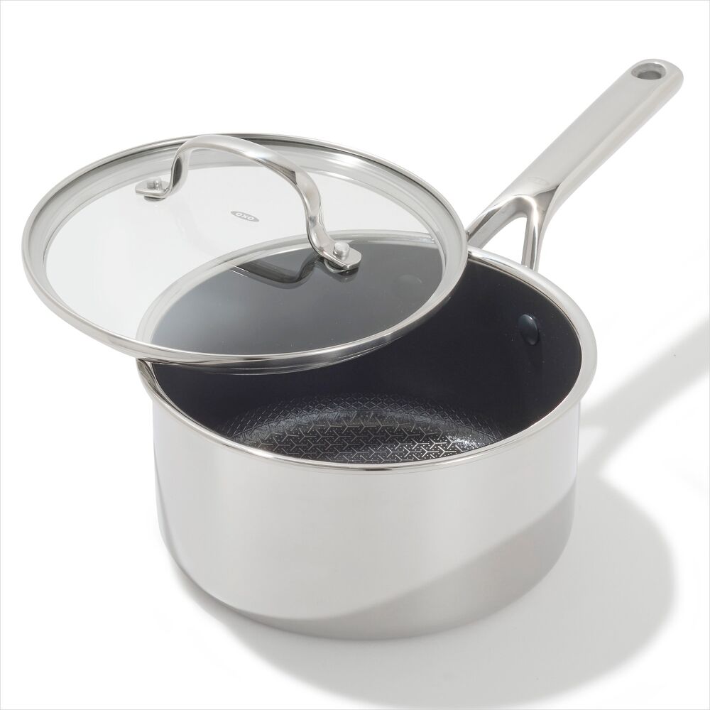 Trident Hybrid Non-Stick Stainless Steel 2.5 Qt Saucepan with Lid J7