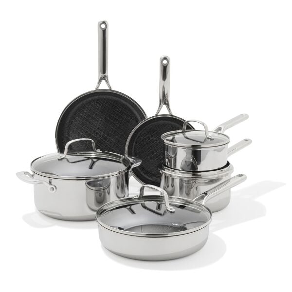 Trident Hybrid Non-Stick Stainless Steel 10-Piece Set C9