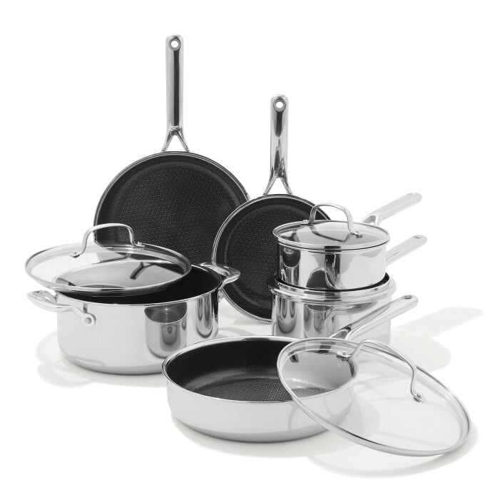 Trident Hybrid Non-Stick Stainless Steel 10-Piece Set C9