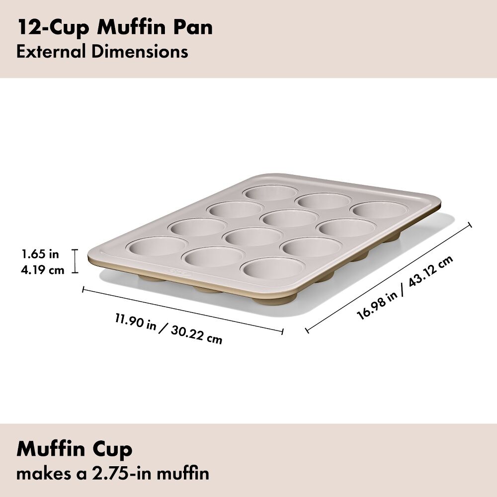 Non-Stick Pro Ceramic Coated Metal Bakeware 12 Cup Muffin Pan T7