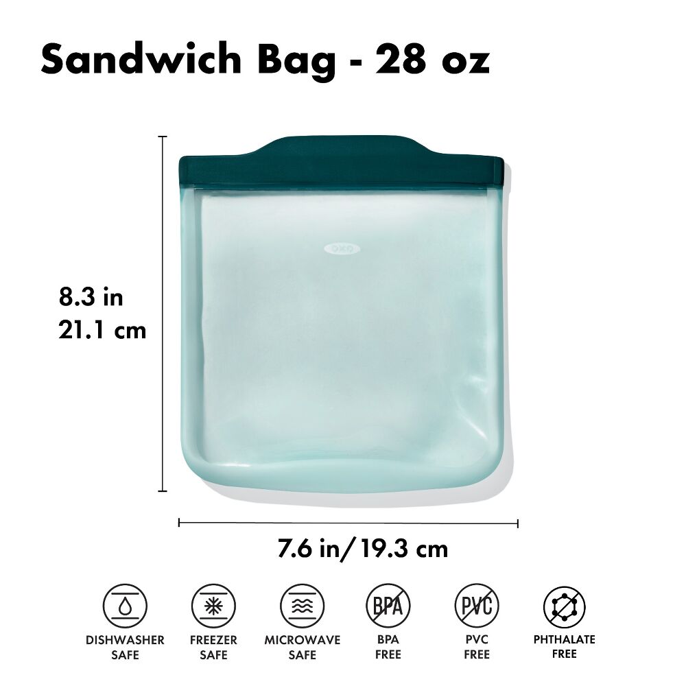 Silicone Reusable Bag - Sandwich Bag (28 oz) - Lagoon K8