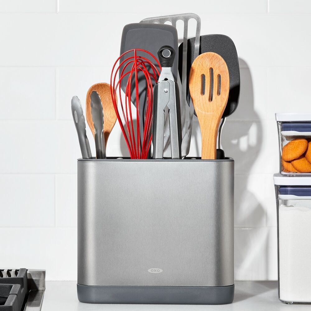 Adjustable Stainless Steel Utensil Holder - Large B8