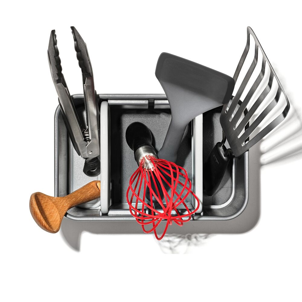 Adjustable Stainless Steel Utensil Holder - Large W4