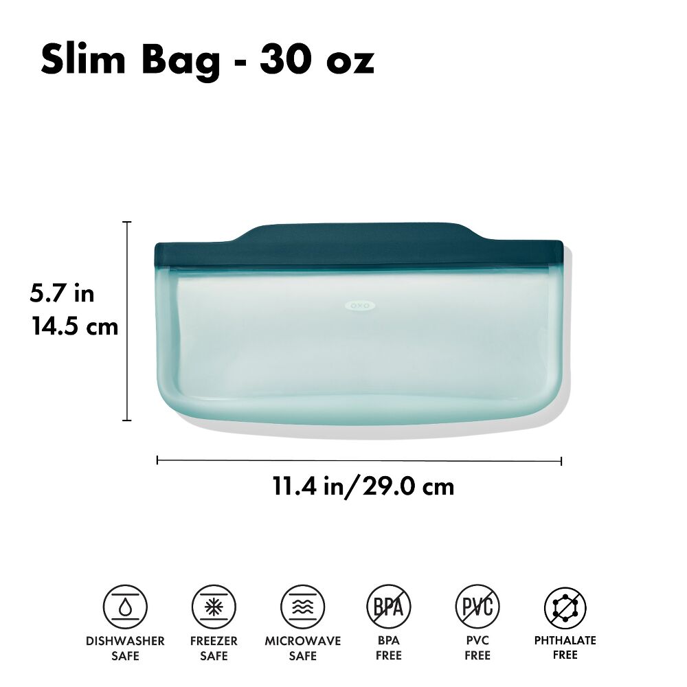 Silicone Reusable Bag - Slim Bag (20 oz) - Lagoon X3