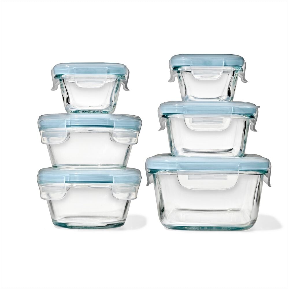 12-Piece Smart Seal Glass Container Set - Arctic Blue S2