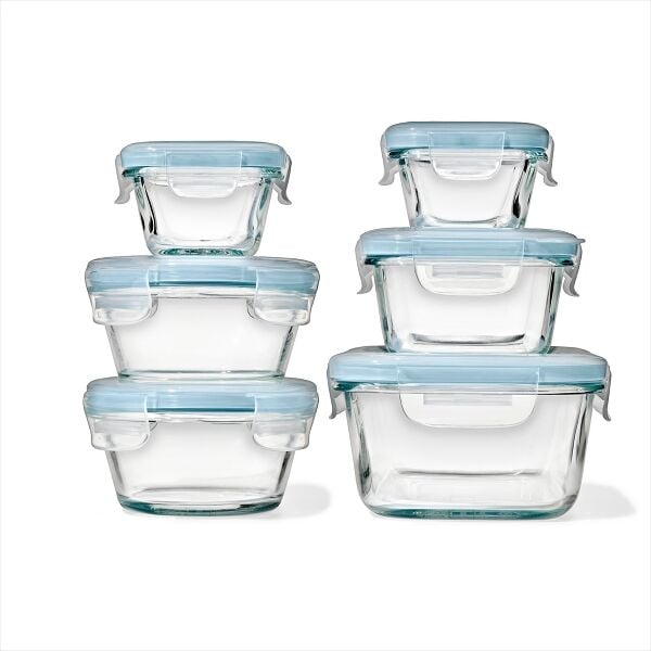 12-Piece Smart Seal Glass Container Set - Arctic Blue S2
