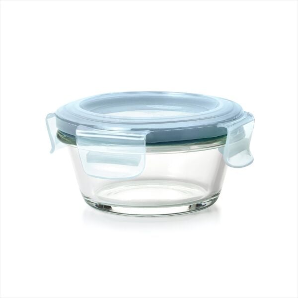 Smart Seal 1-Cup Glass Round Container - Arctic Blue F4