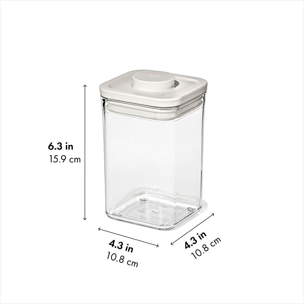 OXO Pet POP Container — Small Square Short — 1.1 Qt/1 L X2
