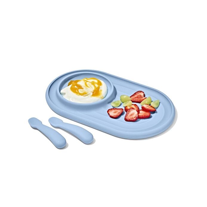 Textured Suction Plate & Spoons Set – 3-Piece T4