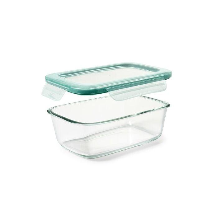 Smart Seal 8 Cup Glass Rectangle Container - Teal A8