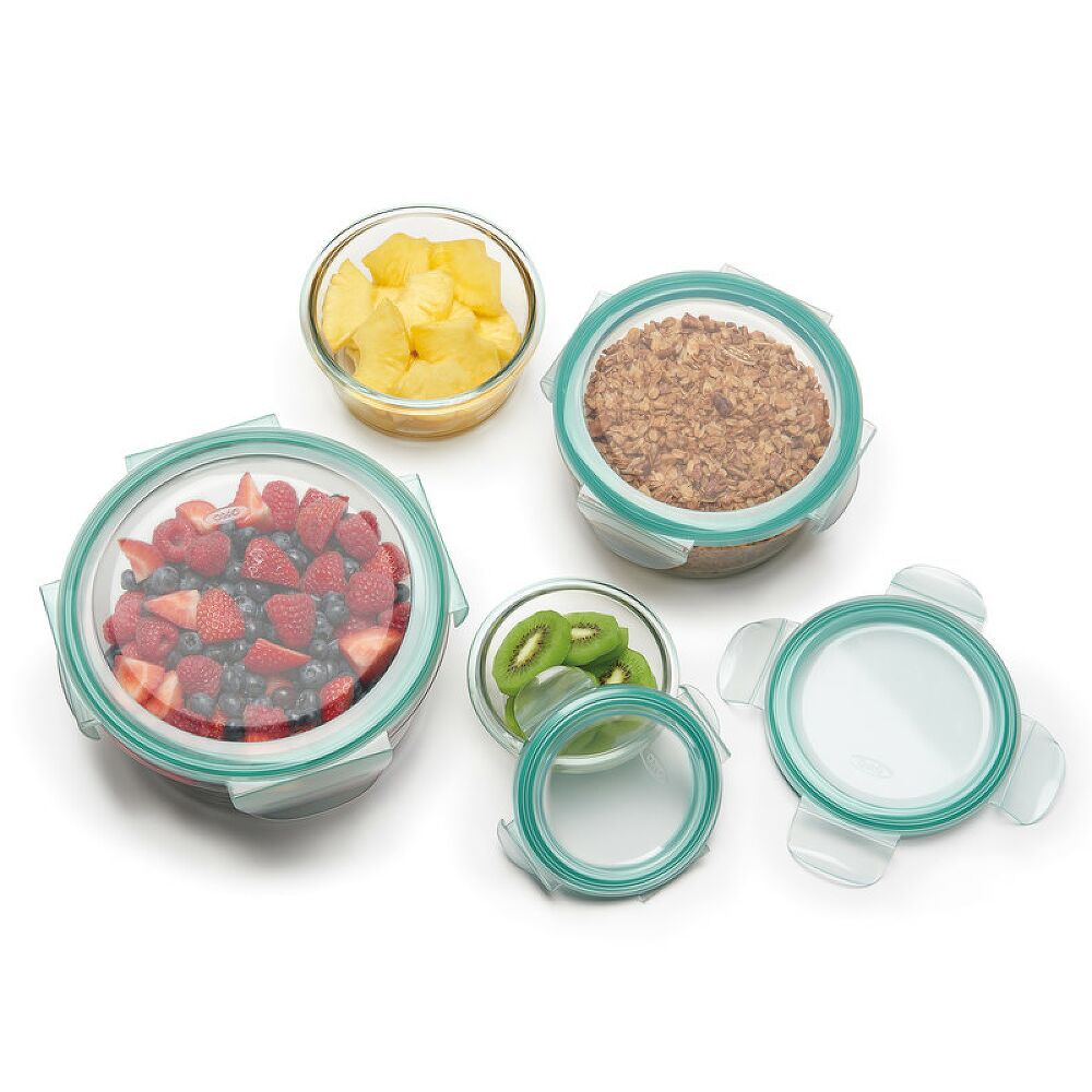 8 Piece Smart Seal Glass Round Container Set T3