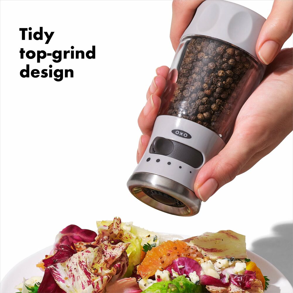 Contoured Mess-Free Pepper Grinder H4