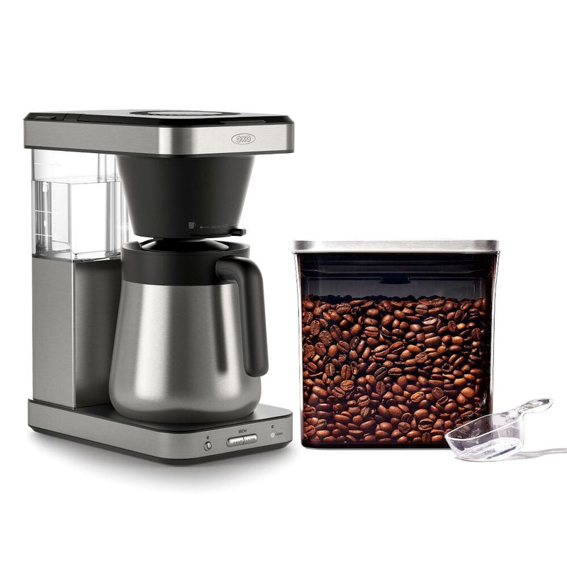 8-Cup Coffee Maker & Steel Coffee POP Container (1.7 Qt) with Scoop Bundle G8
