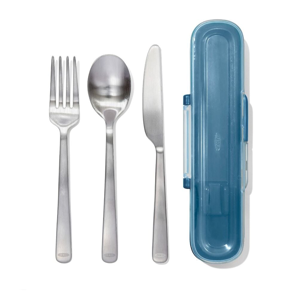 Prep & Go Stainless Steel Utensils With Case - Ocean Blue D8