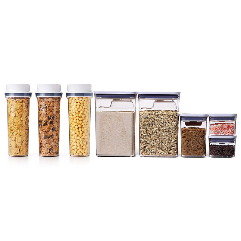3 Piece Cereal Dispenser Set & 8-Piece POP Container Baking Set Bundle Y1