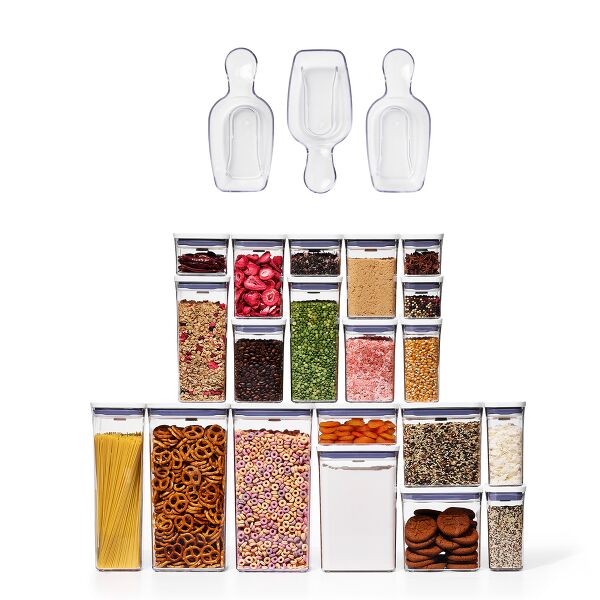 POP 3-Piece Scoop Set & 20-Piece POP Container Set Bundle I6