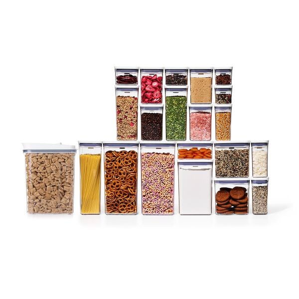 POP Large Cereal Dispenser (4.5 Qt.) & 20-Piece POP Container Set Bundle A9