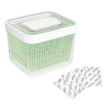 GreenSaver Produce Keeper (4.3 Qt) & GreenSaver Carbon Filter Refills - 4 Pack Bundle Q3