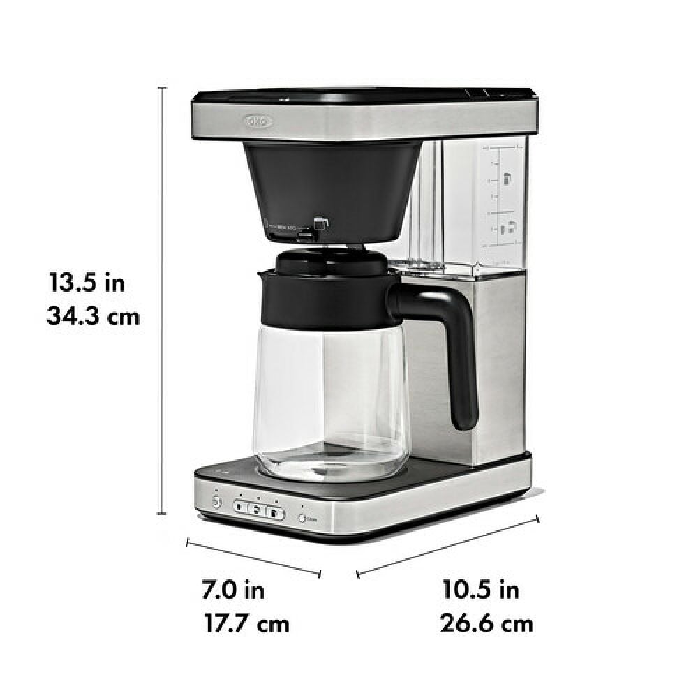 8-Cup Coffee Maker with Podless Single-Serve Function and Glass Carafe R2