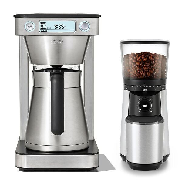 12-Cup Coffee Maker with Podless Single-Serve Function & Conical Burr Coffee Grinder Bundle U1