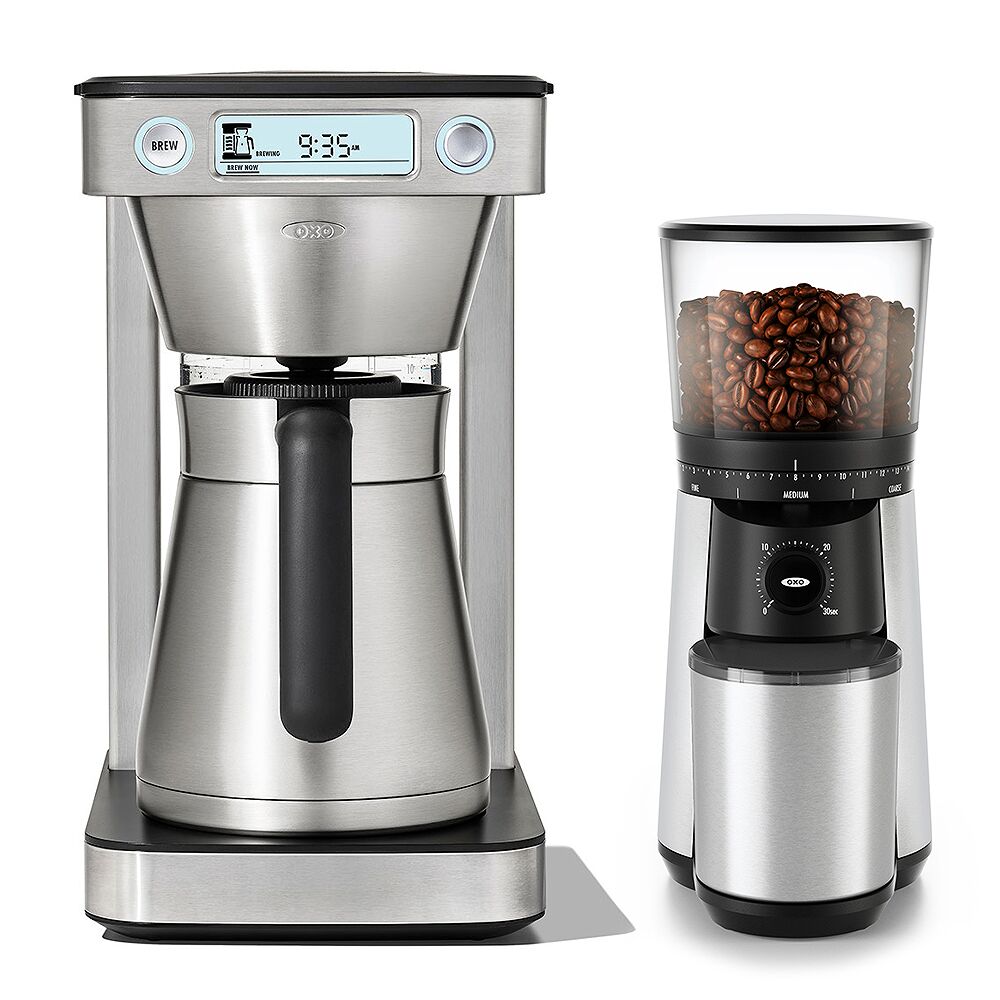 12-Cup Coffee Maker with Podless Single-Serve Function & Conical Burr Coffee Grinder Bundle U1
