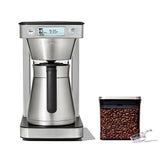 12-Cup Coffee Maker with Podless Single-Serve Function & Steel Coffee POP Container (1.7 Qt) with Scoop Bundle W2