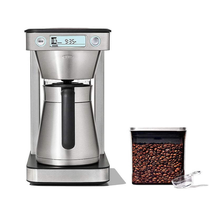 12-Cup Coffee Maker with Podless Single-Serve Function & Steel Coffee POP Container (1.7 Qt) with Scoop Bundle W2