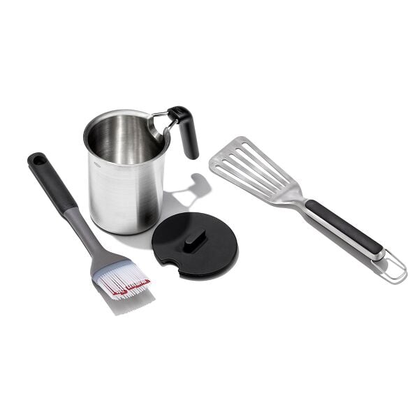 Grilling Basting Pot and Brush Set & Grilling Precision Turner Bundle E3