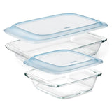 Glass Baking Dish with Lid (2.0 Qt) & Glass Baking Dish with Lid (3.0 Qt) Bundle V0