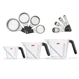 3 Piece Angled Measuring Cup Set & Stainless Steel Measuring Cups and Spoons Set Bundle O0