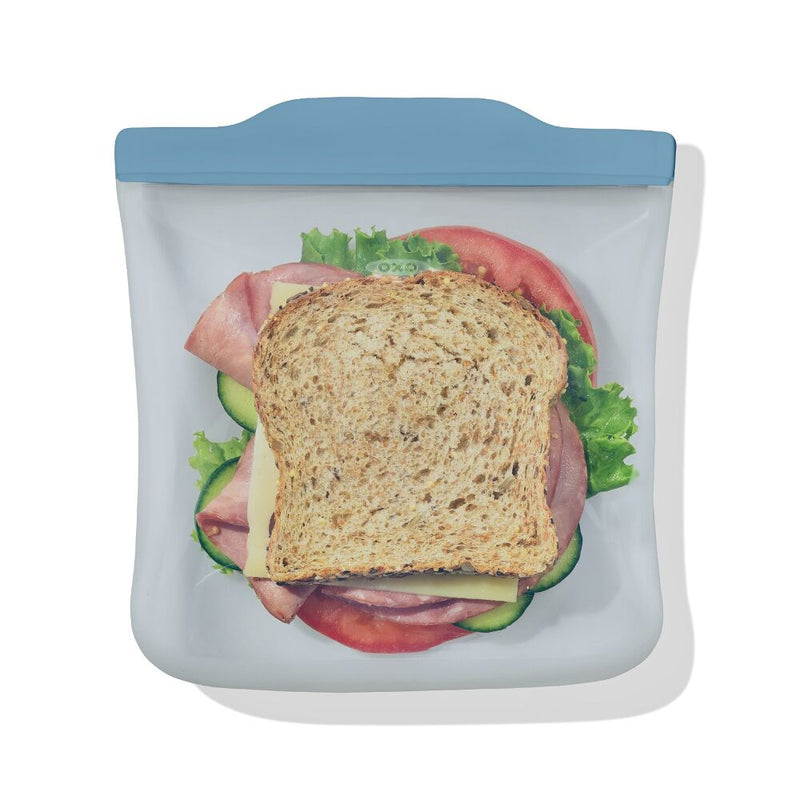 Silicone Reusable Bag  Sandwich (28 oz) - Ocean Blue P1