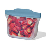 Silicone Reusable Bag  Stand-Up Snack (12 oz) - Ocean Blue C1